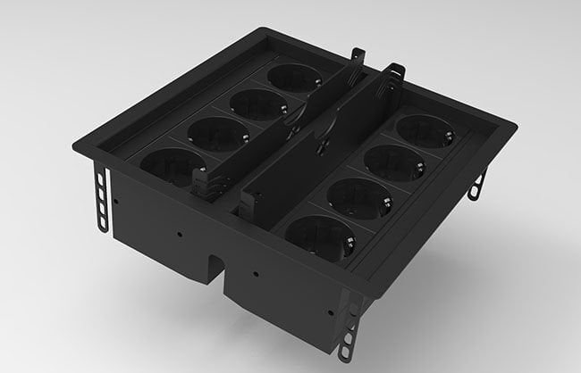 3600 Serisi Metal Priz Kasası Çift Kapaklı